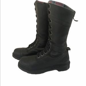 Dr. Marten’s Triumph plaid Fold Over Lace Up Boot